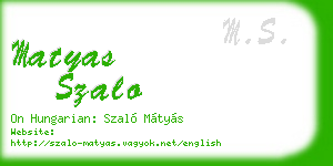 matyas szalo business card